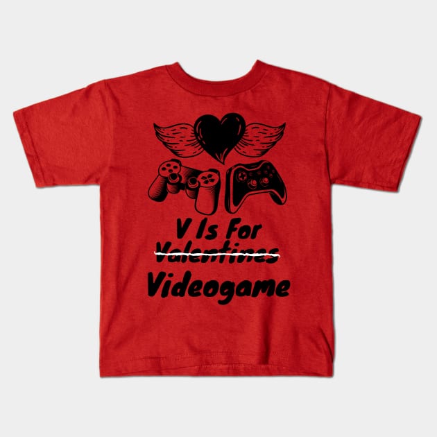 V is for videogame Kids T-Shirt by DesignsbyBryant